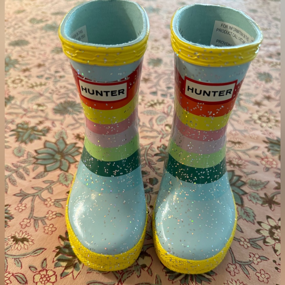 Hunter Kids' Glitter Striped Boots